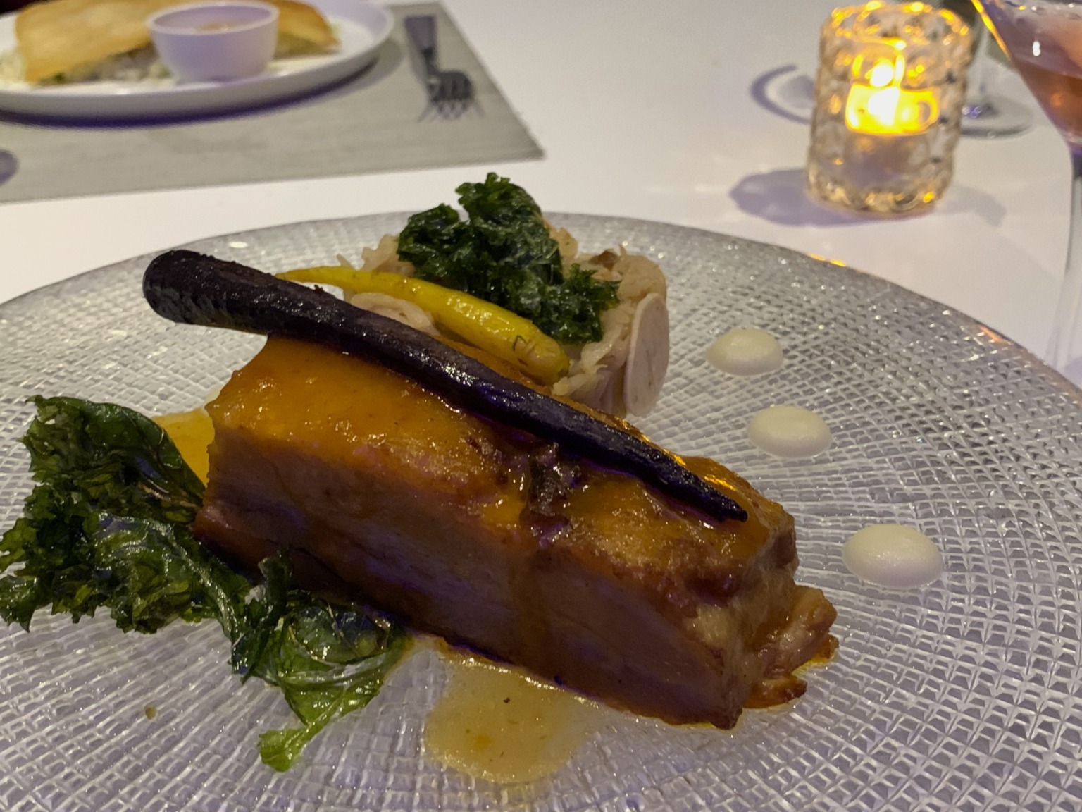 pork belly main plate at Wonderland restaurant