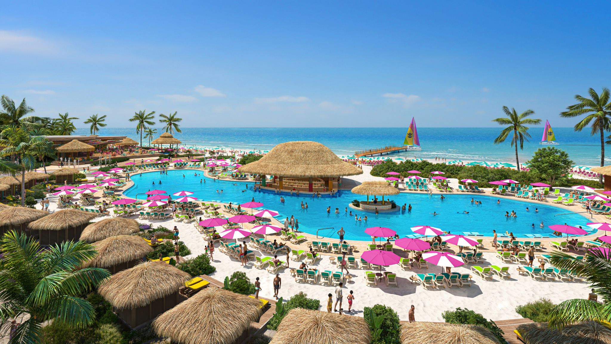 Artist rendering of Royal Beach Club Cozumel's main pool